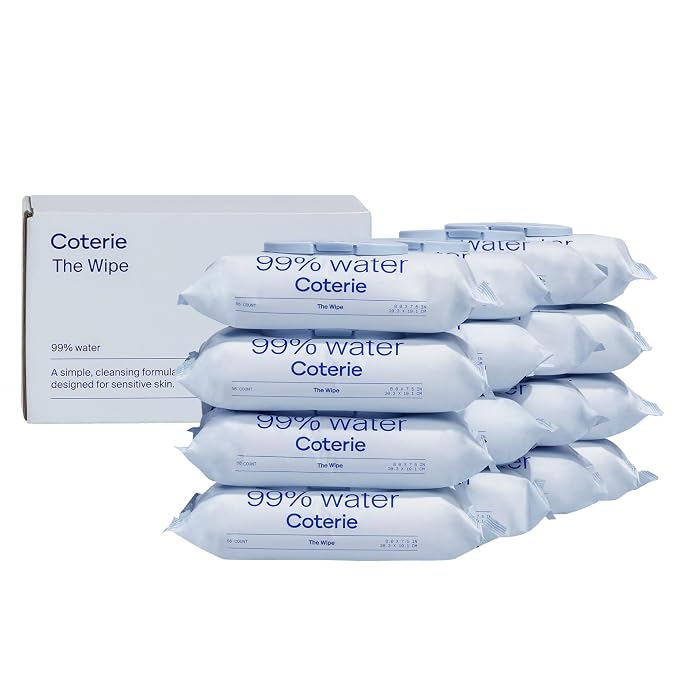 Coterie Baby Wipes for Sensitive Skin, Plant-Based and Plastic-Free Fibers by Coterie