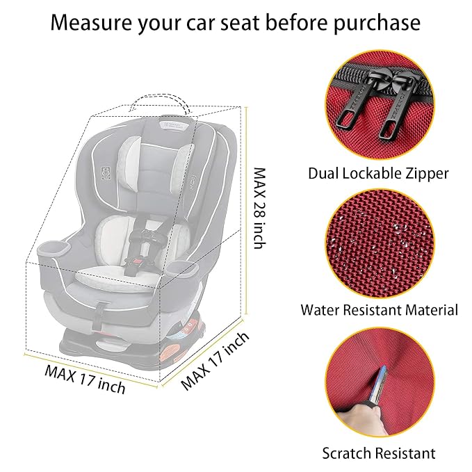 YOREPEK Car Seat Travel Bag, Padded Car Seats Backpack - Image 2