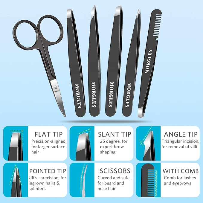 MORGLES Tweezers Set and Nail Clippers - Image 4