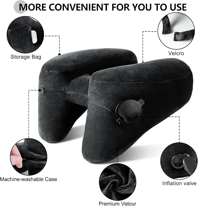 Neck Pillow for Travel Inflatable Airplane Pillow Comfortably Supports Head - Image 5