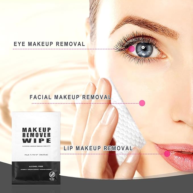 200 Count Makeup Remover Wipes Individually Wrapped Makeup Wipes Bulk Face - Image 2
