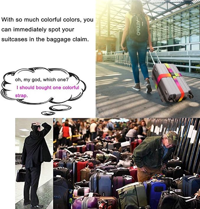 Adjustable Travel Luggage Strap Suitcase Belt Travel Bag Accessories 1.96 in W - Image 6