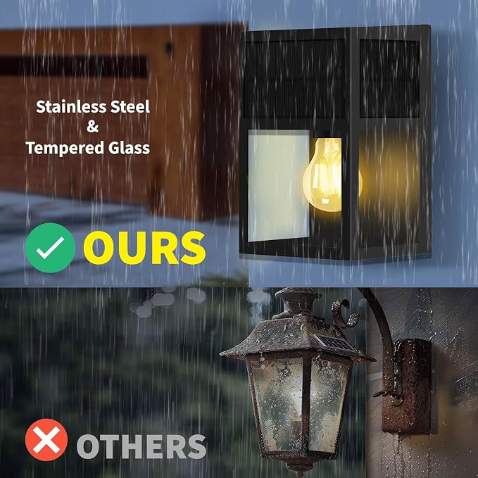 Outdoor Solar Wall Lights, High Brightness Waterproof Lanterns, Porch LED - Image 4