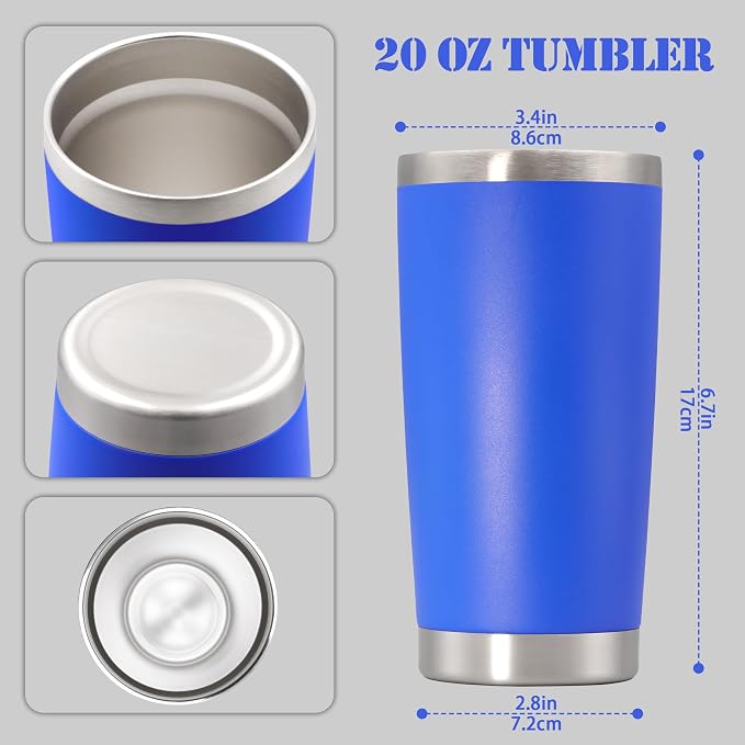 20 oz Tumbler with lid Double Wall Vacuum Insulated Tumblers Stainless Steel - Image 5