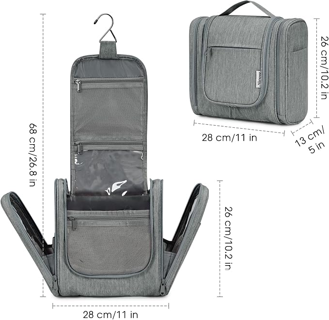 Narwey Hanging Toiletry Bag for Women Travel Makeup Bag Organizer Toiletries - Image 6