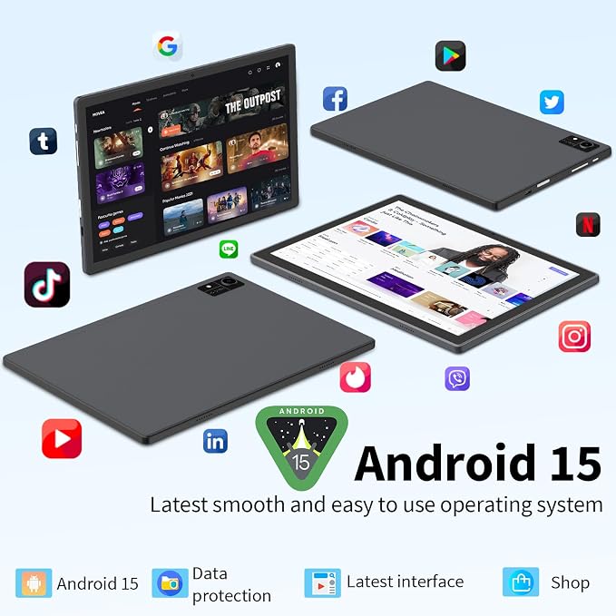 Android 15 Tablet with Keyboard, 16GB（8+8）RAM+256 Storage, 8000mAh Battery - Image 5