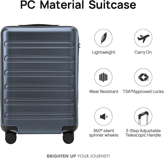 Carry on Luggage 22 X 14 X 9 Airline Approved, 20 Inch Luggage - Image 4
