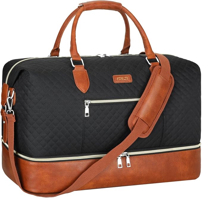 Weekender Bag for Women, Travel Duffel Bag Carry On Overnight Bag by ITIEZY