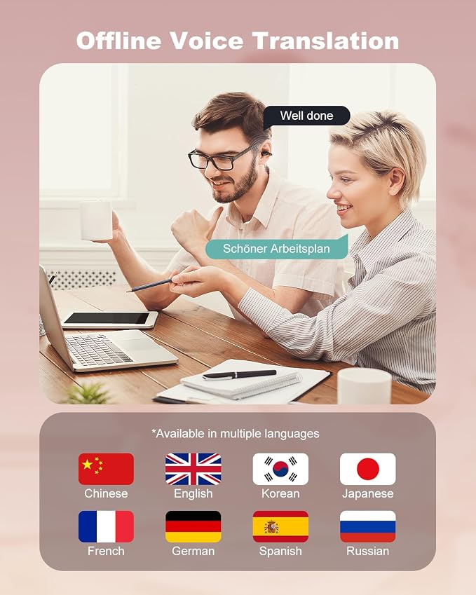 Ai Translation Earbuds Real Time, 163 Languages & Accents Translator Earbuds - Image 3