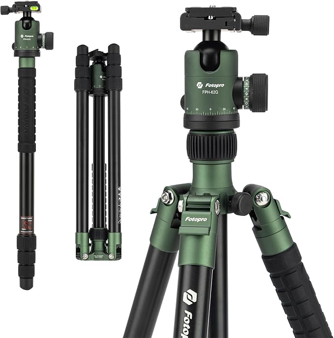 Fotopro 68" Camera Tripod for DSLR, Heavy Duty Compact Travel Tripod by Fotopro