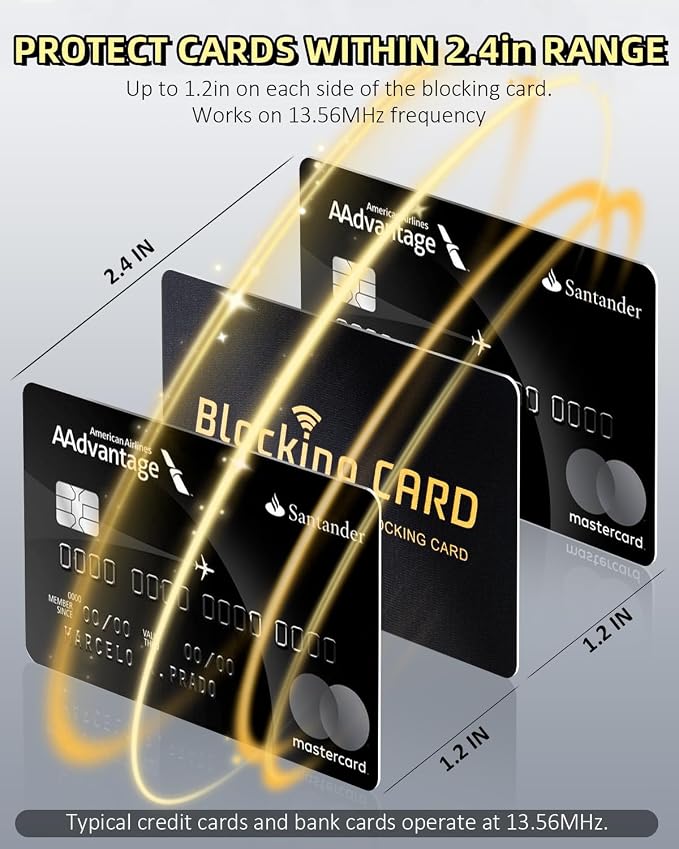 Aigee RFID Blocking Cards 6 Pack, Contactless NFC Debit Credit Card Passport - Image 3