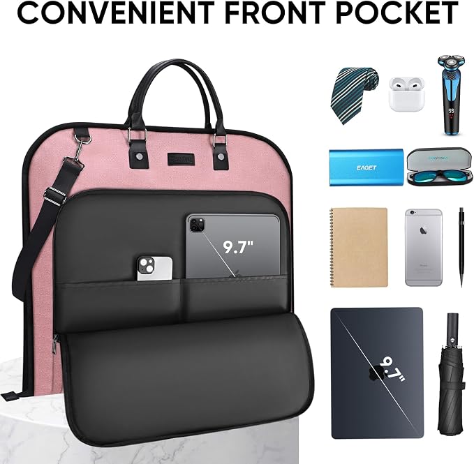 BALEINE Foldable Garment Bags For Travel, Carry On Garment Bags for Hanging - Image 3