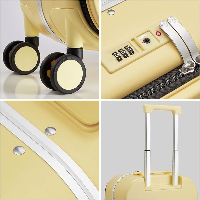 mixi Carry On Luggage, Travel Rolling Luggage Aluminum Frame PC Hardside - Image 5