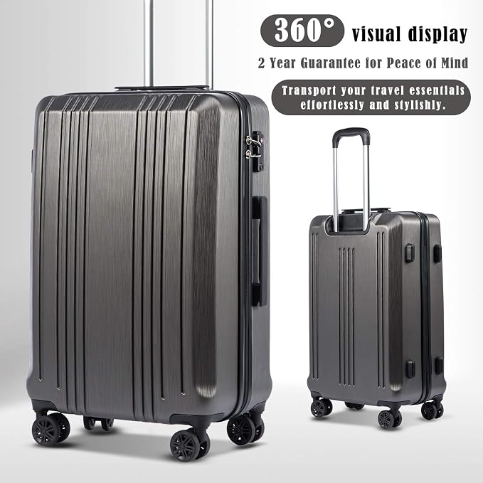 Coolife Luggage Expandable Suitcase PC+ABS 3 Piece Set - Image 2