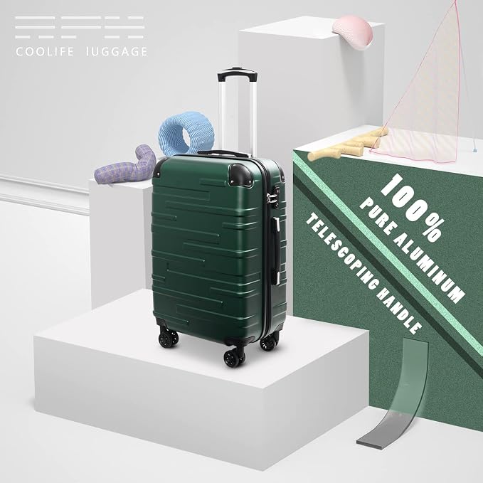 Coolife Luggage Suitcase Carry-on Hardside Travel Luggage TSA Lock Spinner - Image 2