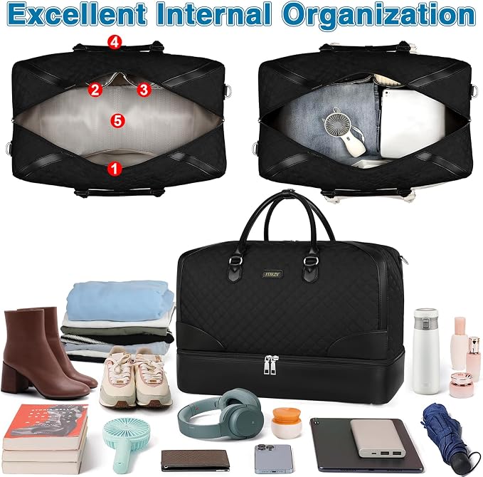 Weekender Bag for Women, Travel Duffel Bag Carry On Overnight Bag - Image 2