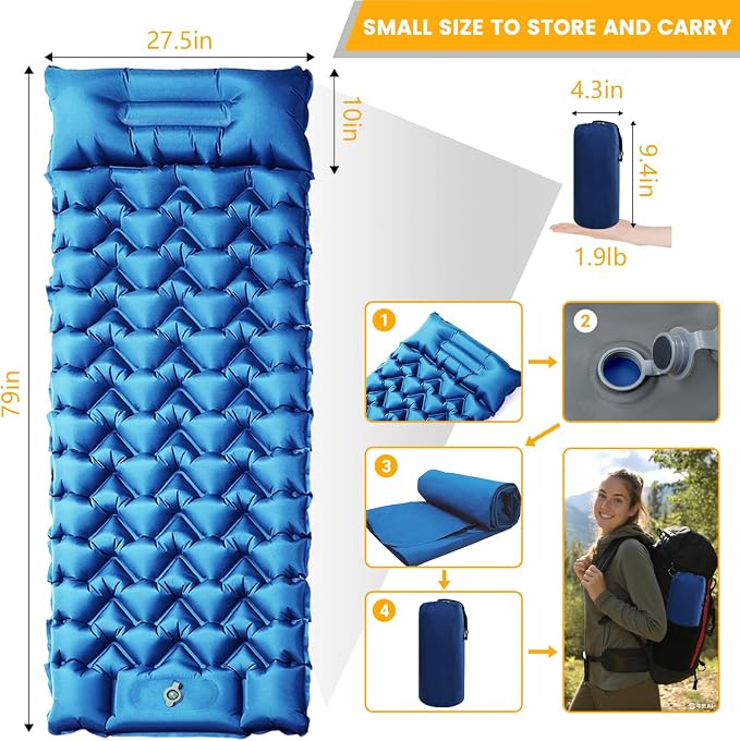 Inflatable Camping Mat, Ultra-Lightweight Sleeping Pad - Image 5