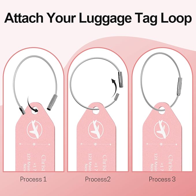 4 PCS Personalized Metal Luggage Tag – Personalized Engraved Suitcase Tag - Image 3