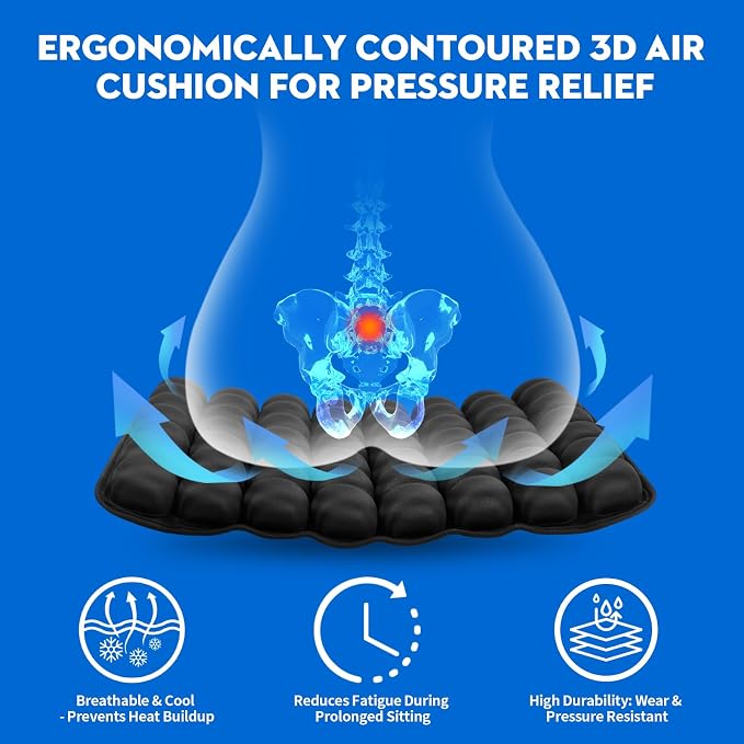 Professional Comfortable 3D Travel Seat Cushion, Air Inflatable Pressure Relief - Image 2