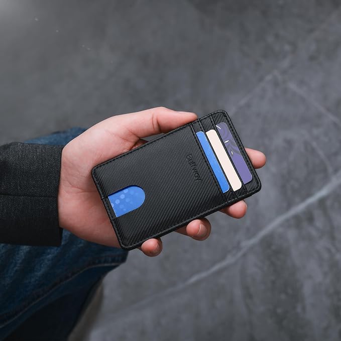 Buffway Mens Slim Wallet, Minimalist Thin Front Pocket Leather Credit Card - Image 6