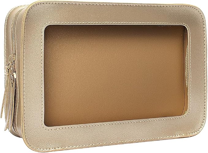 Clear Makeup Bag Small, TSA Approved Portable Toiletry Bag by FFpaw