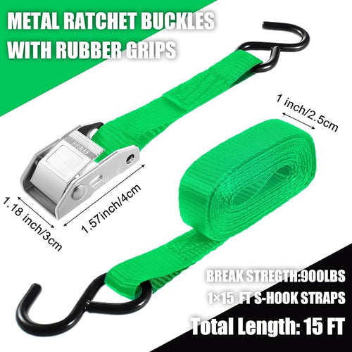16 Pcs Cambuckle Tie Down Straps 1763lbs Break Strength Securing Straps 1'' x - Image 2