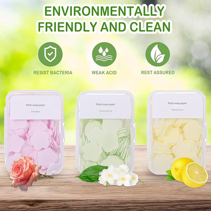 600PCS Portable Mini Soap Sheets – Scented Disposable Hand Washing Paper - Image 3