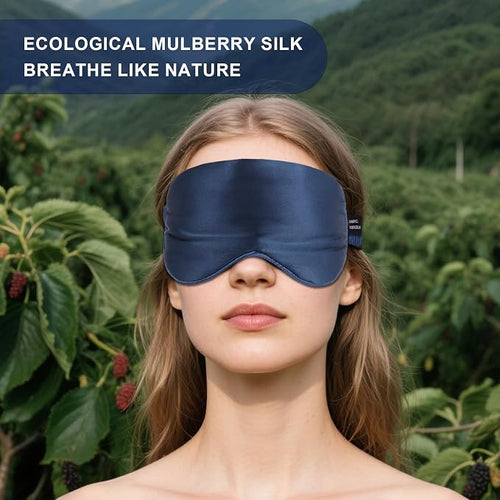 100% Mulberry Silk Sleep Mask, Ultra-Soft Light Blocking Eye Cover - Image 2