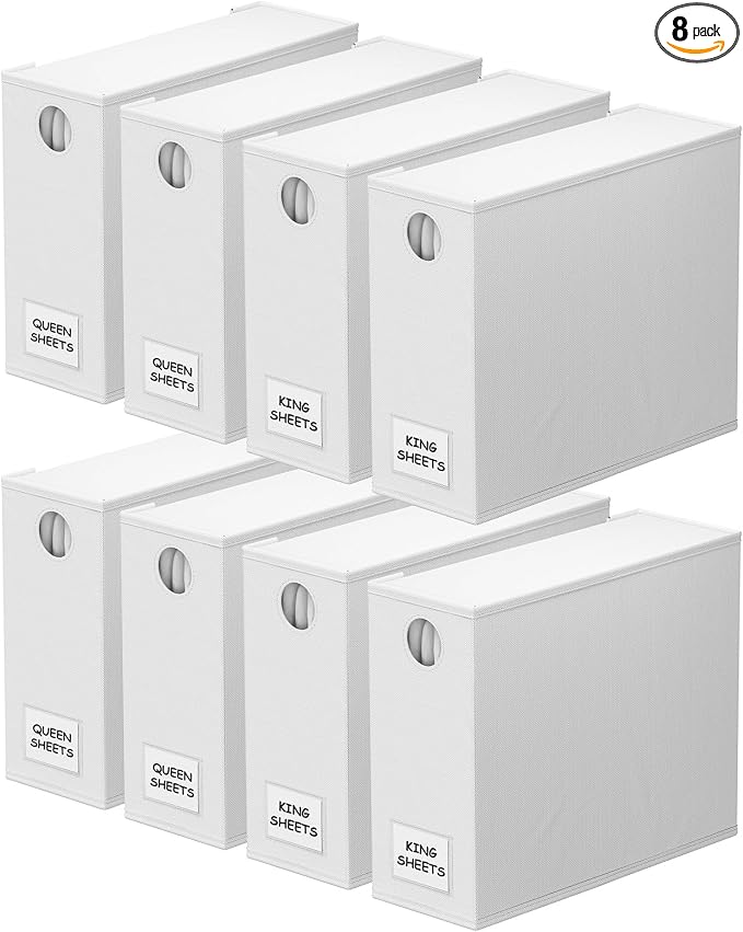 SpaceAid 8 Pack Bed Sheet Organizers and Storage, Foldable Organizer by SpaceAid