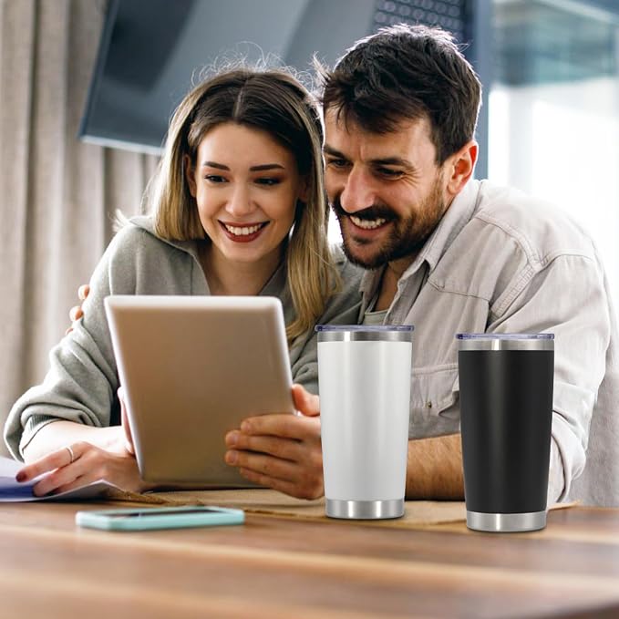 20 oz Tumbler with lid Double Wall Vacuum Insulated Tumblers Stainless Steel - Image 9