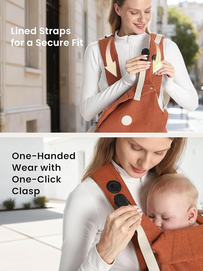 Grownsy Baby Carrier Newborn to Toddler, Ergonomic & Cozy Wraps - Image 2