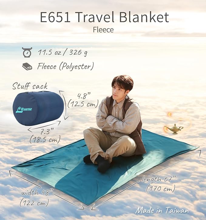Travel Camping Blanket Lightweight and Breathable, 67 x 48 in Soft Airplane - Image 2