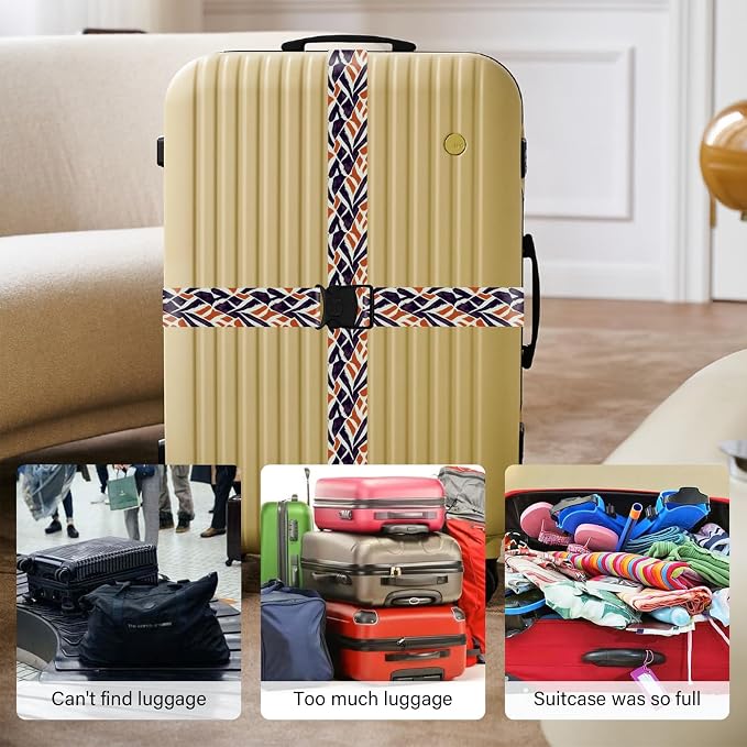 2 Pack Luggage Straps for Suitcases, Adjustable Travel Belt - Image 6