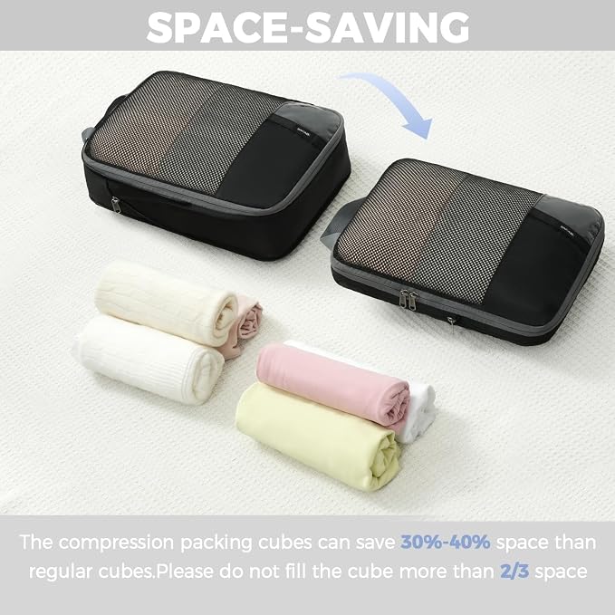 BAGAIL 4 Set/6 Set/8 Set Compression Packing Cubes Travel Accessories - Image 5