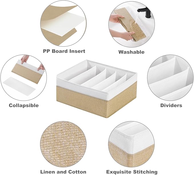 Jeans Drawer Organizers for Clothing, 5 Grids Compartment Wardrobe clothes - Image 5