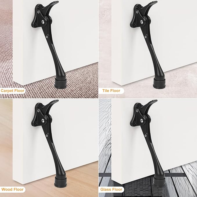 6 Inch Black Kick Down Door Stoppers - Image 5