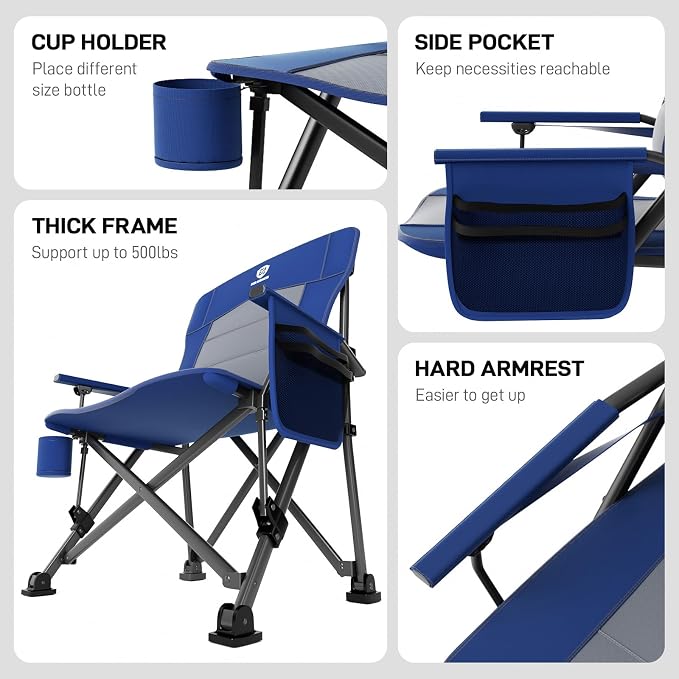 EVER ADVANCED Oversized Folding Camping Chair - Image 7