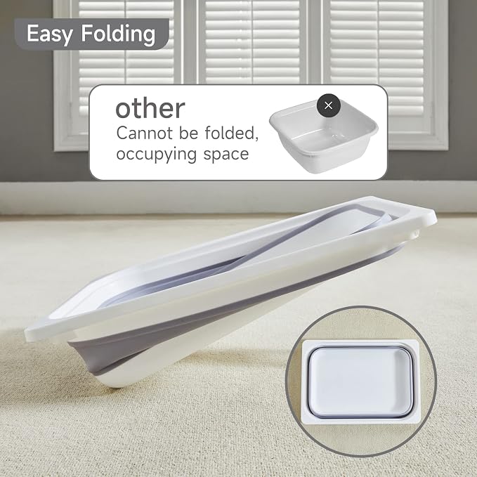 Beright 2 Pack Storage Bins, Collapsible Wash Basin Folding Dish Tub Sink - Image 5