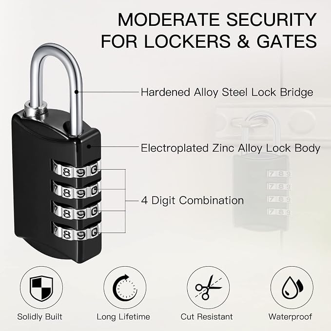 40 Pcs 4 Digit Combination Locks Combination Padlock Luggage Number Locks - Image 3