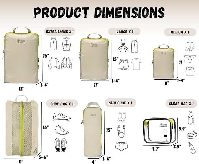 6 Set/3 Set Ultralight Compression Packing Cubes, Suitcase and Backpack Travel - Image 3