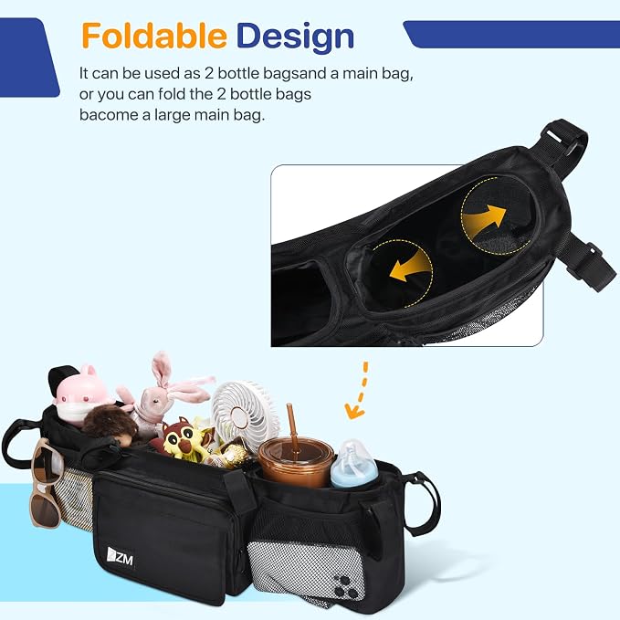 ZZM Double Stroller Organizer for Bob Duallie and Baby Jogger City Mini GT2 - Image 5