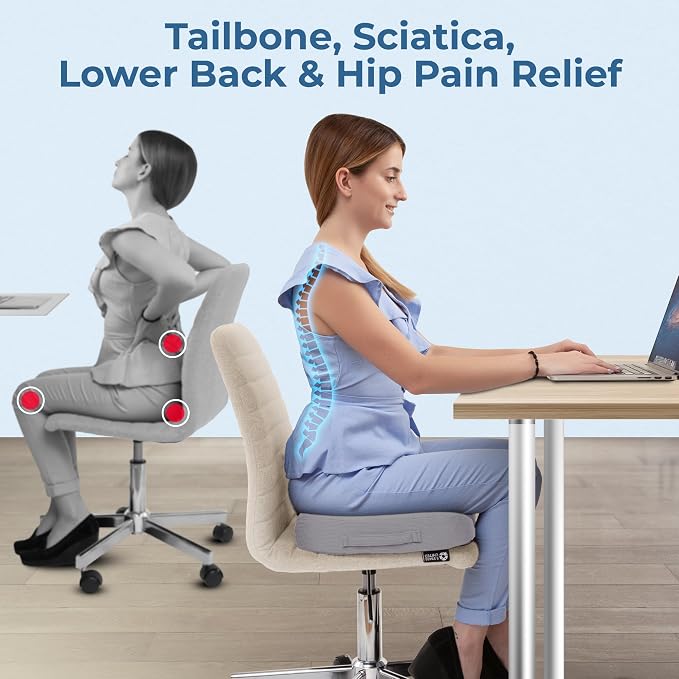 5 STARS UNITED Seat Cushion for Tailbone Pain Relief – Large Memory Foam - Image 3