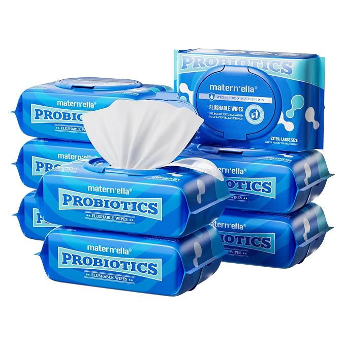 matern'ella Flushable Wipes Extra Large 8 Packs 640 Wipes Wet Wipes by maternella