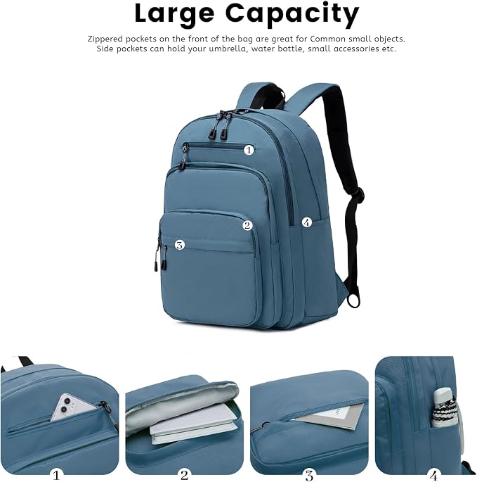 Lanola Basic Multi-Pocket Multipurpose Backpack Classical Water Resistant - Image 4