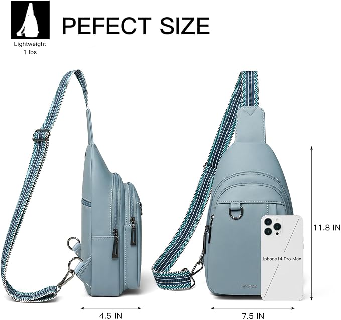 7L Sling Bag for Women Men Leather Small Sling Backpack Daypack Anti Theft - Image 5