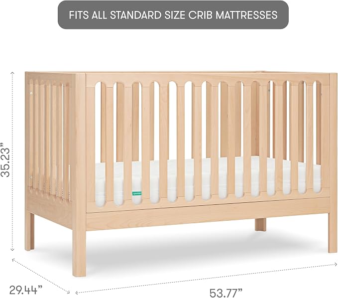 Newton Baby Galileo Standard Crib, Solid Beech Wood in Natural Color, 3-in-1 - Image 3