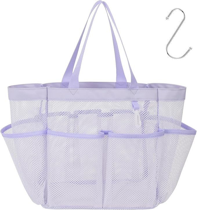 F-color Mesh Shower Caddy Portable, Upgrade Deeper 7 Pockets Shower Bag Basket by F-color