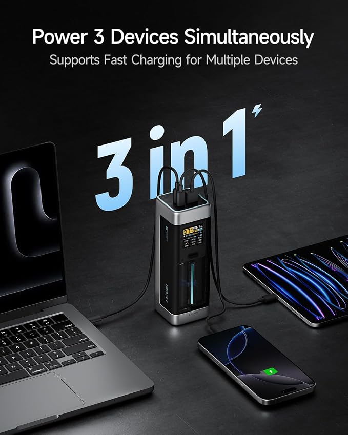 CUKTECH NO.20 140W Power Bank, 000mAh 3-Port Laptop Portable Charger, Fast - Image 4