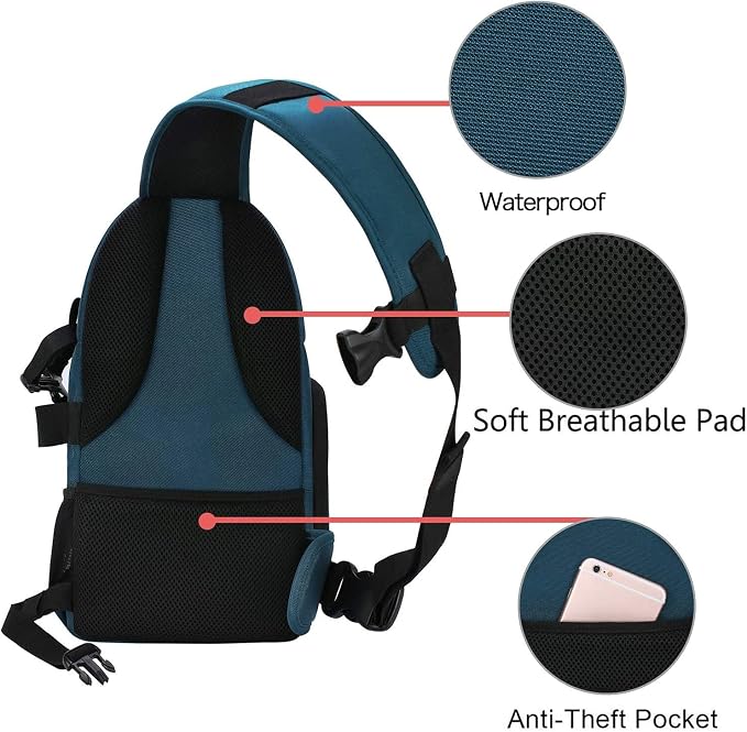 MOSISO Camera Sling Bag, DSLR/SLR/Mirrorless Camera Backpack Case Shockproof - Image 4