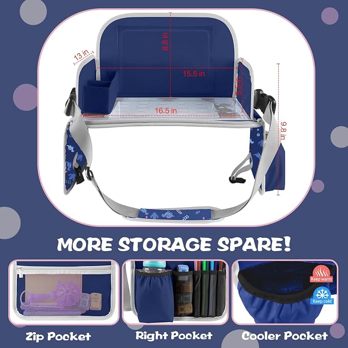 MENZOKE Kids Travel Tray, Car Seat Tray - Image 6